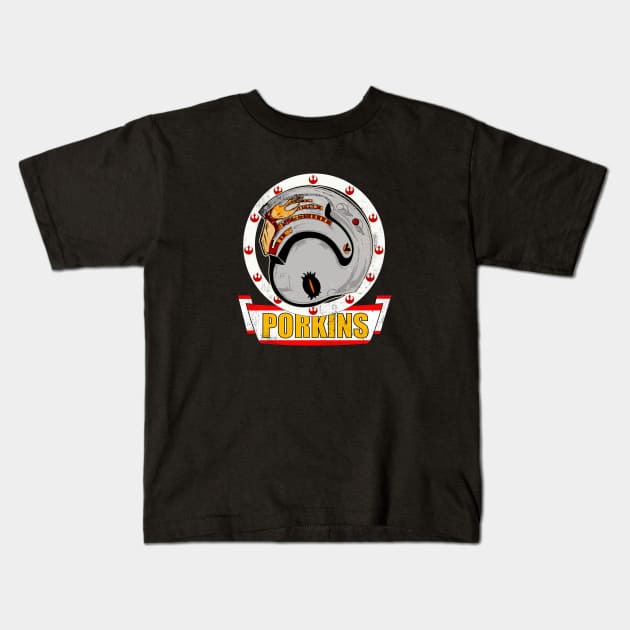 Rebel Porkins Kids T-Shirt by JLaneDesign